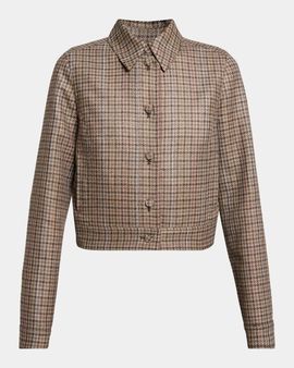 Gabriela Hearst Thereza Clubcheck Wool-Silk Single-Breasted Jacket