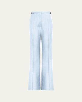 Gabriela Hearst Vesta High-Waist Wool-Silk Straight-Leg Pants