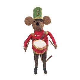Gallerie II Gallerie II Festive Christmas Fabric Drummer Mouse Decorative Soft Figurine for XMAS Winter Holidays