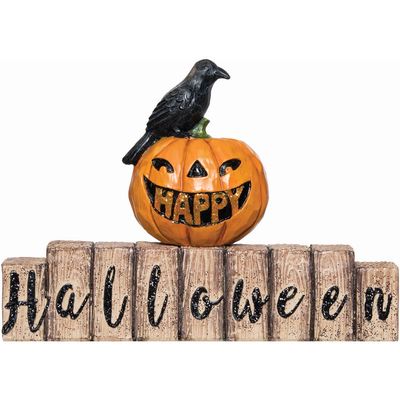Gallerie II Gallerie II Happy Halloween Pumpkin/Crow Figurine