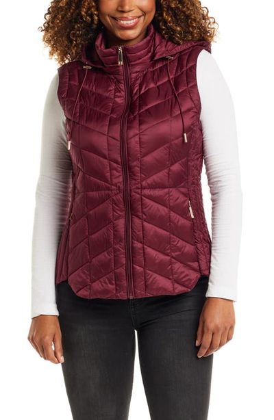 Gallery Gallery Quilted Water Resistant Vest with Removable Hood