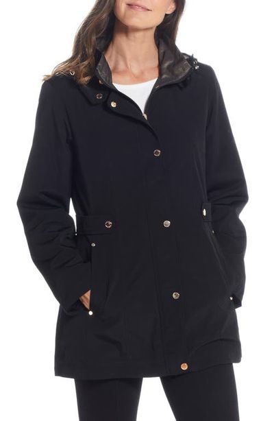 Gallery Gallery Water Resistant Zip Front Rain Jacket