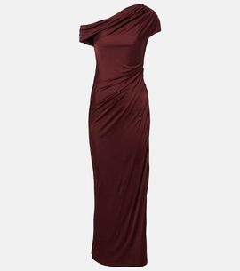 Galvan Galvan Asymmetric draped jersey maxi dress