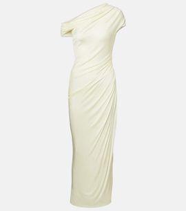 Galvan Galvan Draped one-shoulder midi dress