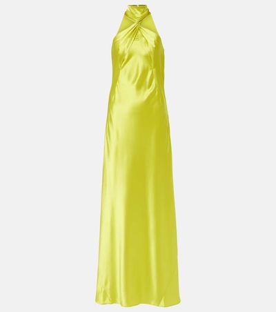 Galvan Galvan Portico halterneck satin gown