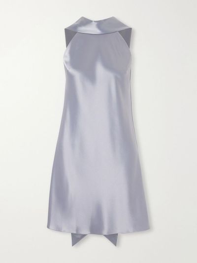 GALVAN Siena satin halterneck mini dress