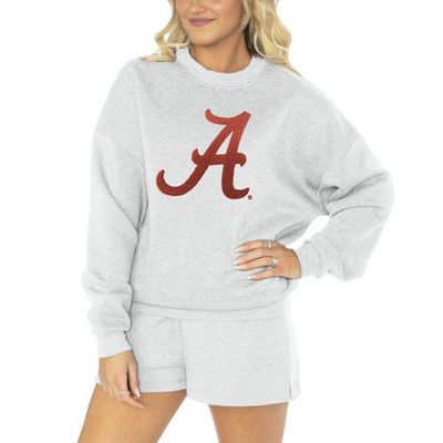 GAMEDAY COUTURE Women's Gameday Couture Ash Alabama Crimson Tide Team Effort Pullover Sweatshirt & Shorts Sleep Set 