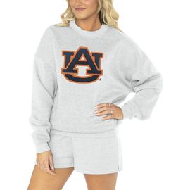 GAMEDAY COUTURE Women's Gameday Couture Ash Auburn Tigers Team Effort Pullover Sweatshirt & Shorts Sleep Set 