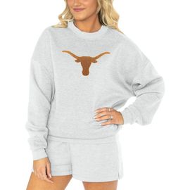 GAMEDAY COUTURE Women's Gameday Couture Ash Texas Longhorns Team Effort Pullover Sweatshirt & Shorts Sleep Set 