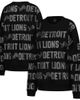 GAMEDAY COUTURE Women's Gameday Couture Black Detroit Lions Oversized Hype Era Rhinestone Text Sweatshirt  - 1