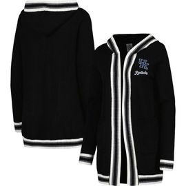GAMEDAY COUTURE Women's Gameday Couture Black Kentucky Wildcats One More Round Tri-Blend Striped Hooded Cardigan Sweater 