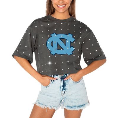 GAMEDAY COUTURE Women's Gameday Couture Gray North Carolina Tar Heels Go Time Rhinestone Crop T-Shirt 