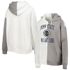 GAMEDAY COUTURE Women's Gameday Couture Gray/White Penn State Nittany Lions Split Pullover Hoodie 
