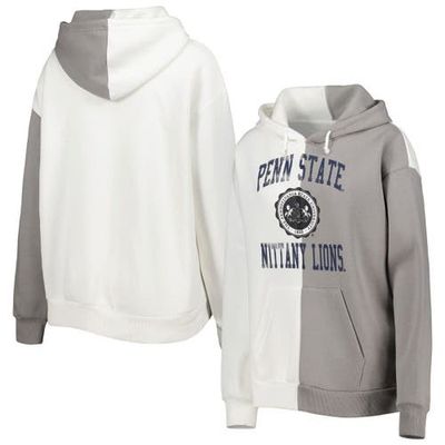 GAMEDAY COUTURE Women's Gameday Couture Gray/White Penn State Nittany Lions Split Pullover Hoodie 
