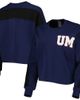 GAMEDAY COUTURE Women's Gameday Couture Navy Michigan Wolverines Back To Reality Colorblock Pullover Sweatshirt  - 1