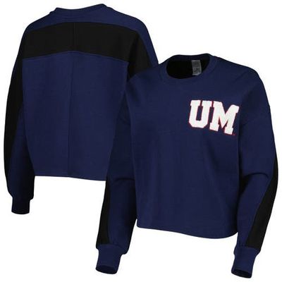 GAMEDAY COUTURE Women's Gameday Couture Navy Michigan Wolverines Back To Reality Colorblock Pullover Sweatshirt 