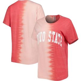 GAMEDAY COUTURE Women's Gameday Couture Scarlet Ohio State Buckeyes Find Your Groove Split-Dye T-Shirt 