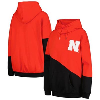 GAMEDAY COUTURE Women's Gameday Couture Scarlet/Black Nebraska Huskers Matchmaker Diagonal Cowl Pullover Hoodie 
