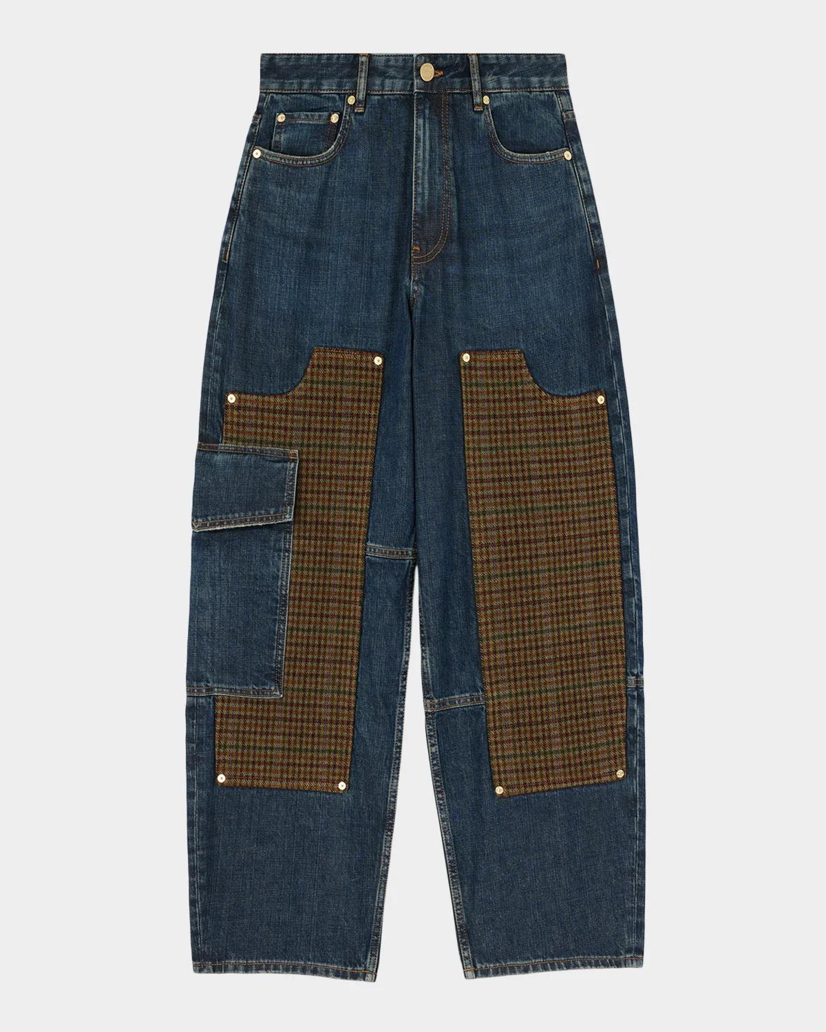 Ganni Audri Low-Rise Jeans in Textured Slub Denim
