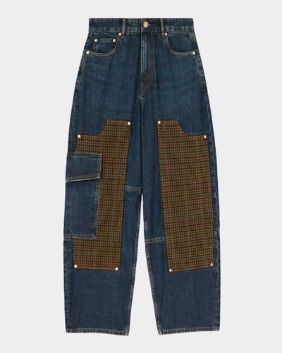 Ganni Audri Low-Rise Jeans in Textured Slub Denim