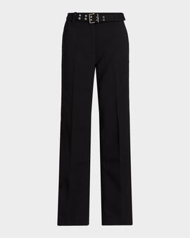 Ganni Bonded Crepe Belted Pants