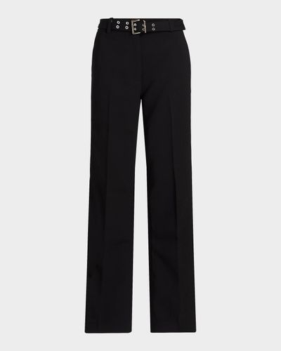 Ganni Bonded Crepe Belted Pants