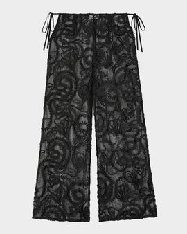 Ganni Embroidered Sheer Net Pants