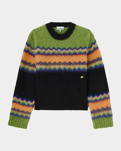 Ganni Fair Isle-Inspired Alpaca-Blend Sweater