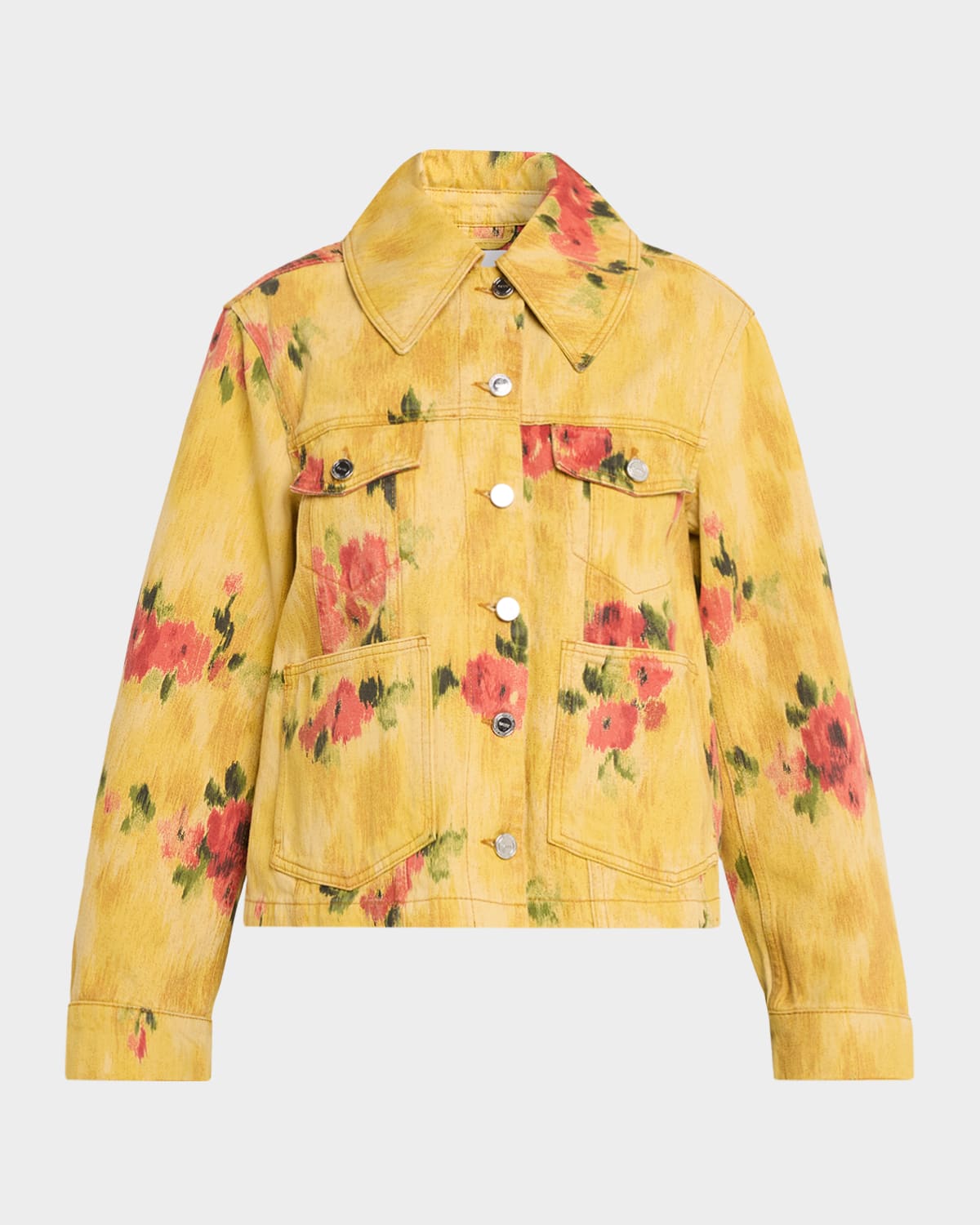 Ganni Floral Denim Jacket