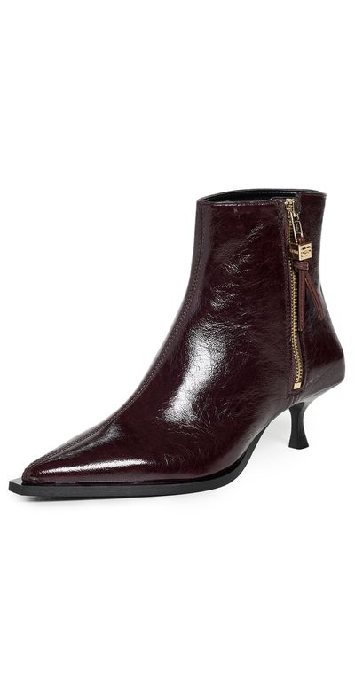 GANNI GANNI Ana Faux Leather Ankle Boots Demitasse