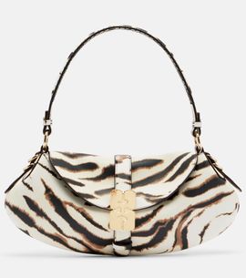 Ganni Ganni B-Kat Small zebra-print shoulder bag