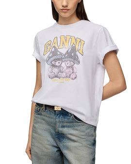 Ganni Ganni Basic Cotton Relaxed Fit Graphic Tee