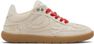 GANNI GANNI Beige 08 Canvas Raw Edge Sneakers