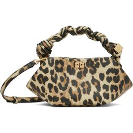 GANNI GANNI Beige & Brown Leopard Grained Mini Bou Bag