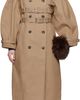 GANNI GANNI Beige Bonded Cotton Trench Coat - 1