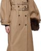 GANNI GANNI Beige Bonded Cotton Trench Coat - 4