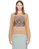 GANNI GANNI Beige Brushed Alpaca Forest Teddy Sweater - 1