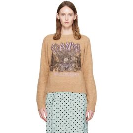 GANNI GANNI Beige Brushed Alpaca Forest Teddy Sweater