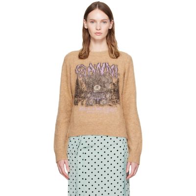 GANNI GANNI Beige Brushed Alpaca Forest Teddy Sweater