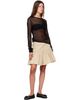 GANNI GANNI Beige Natural Suiting Stripe Miniskirt - 4