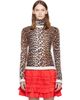 GANNI GANNI Beige Printed Merino Turtleneck - 1