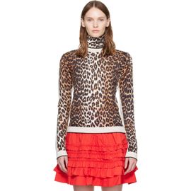 GANNI GANNI Beige Printed Merino Turtleneck