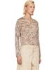 GANNI GANNI Beige Printed Metallic Cardigan - 2
