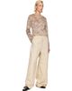 GANNI GANNI Beige Printed Metallic Cardigan - 4