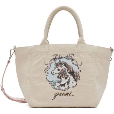 GANNI GANNI Beige Small Easy Shopper Tote