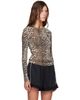 GANNI GANNI Beige Soft Cotton Rib Leo Long Sleeve T-shirt - 2