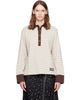 GANNI GANNI Beige Stripe Polo - 1