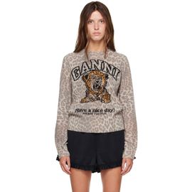 GANNI GANNI Beige Tiger Sweater