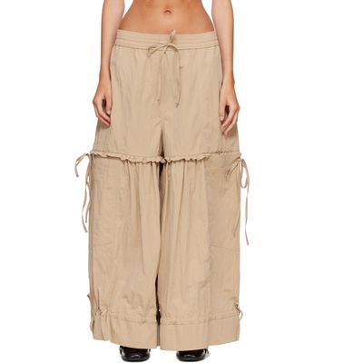 GANNI GANNI Beige Washed Cotton Balloon Trousers