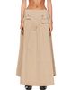 GANNI GANNI Beige Washed Cotton Corset Maxi Skirt - 1